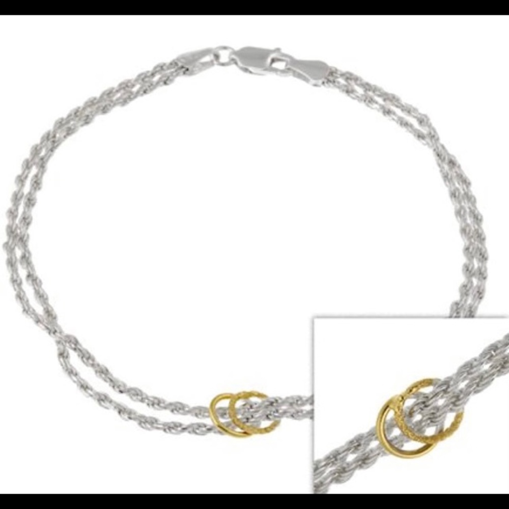 Sterling silver bracelet with gold overlay